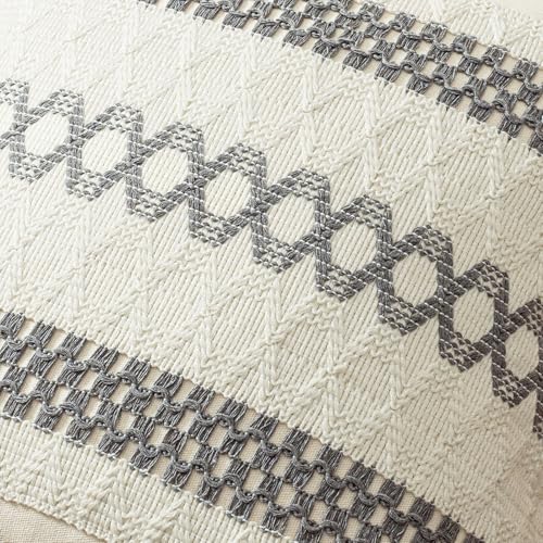 Set of 2 Gray Boho Decorative Pillow Covers 18x18 Inch (18" x 18" (Pack of 2) / Gray)