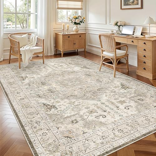 6x9 Area Rugs for Living Room (Ivory/Brown / 6' x 9' (Rectangular))