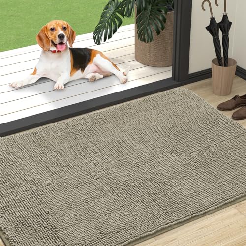 Dog Door Mat for Muddy Paws 47x32 (Warm Taupe / 47" X 32")