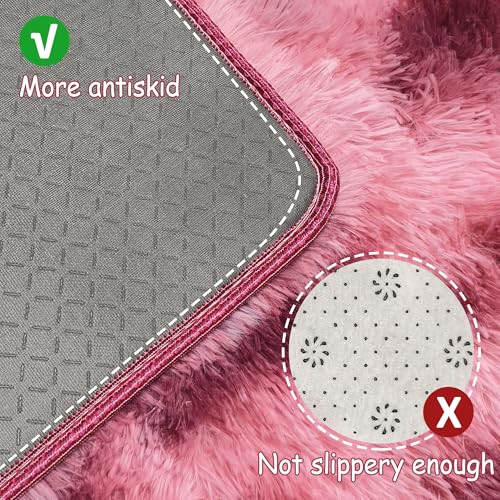 Tie Dyed Red 2x8 Machine Washable Runner Rugs for Hallway Soft Fluffy Shaggy Bedside Rugs for Bedroom Living Room Indoor Floor Carpet for Kids Girls and Boys Nursery Rooms Home Decor Aesthetic (Tie-dyed Red / 2' x 8' (Runner))