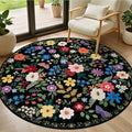 Round Area Rug Living Room (Black / 4' (Round))