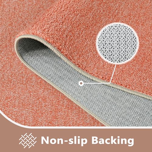 5x7 Orange White Area Rug Non (03 Orange/White / 5' x 7' (Rectangular))