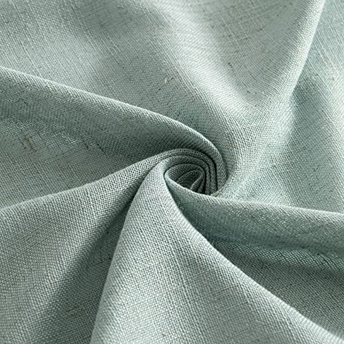 Sea Green Linen Curtains 52x90 Inch Long for Bedroom and Living Room (Aqua / 52"W x 90"L (Pack of 2))