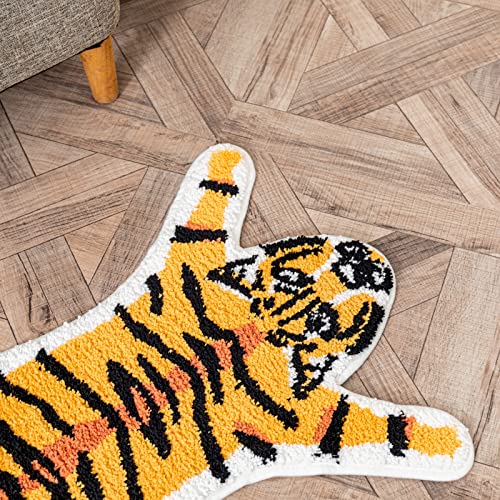 Tiger Print Rug (Black+yellow Tiger Print - 32.2x21.4inch)