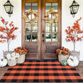 Orange and Black Plaid Rug (Orange & Black Plaid / 3' x 5' (Rectangular))