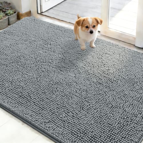 Dog Door Mat for Muddy Paws 48x30 (Grey / 48" X 30")