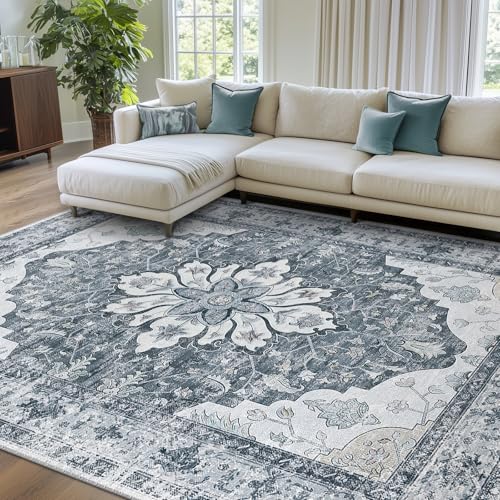 Washable Area Rug (Grey/White/Beige / 8' x 10' (Rectangular))