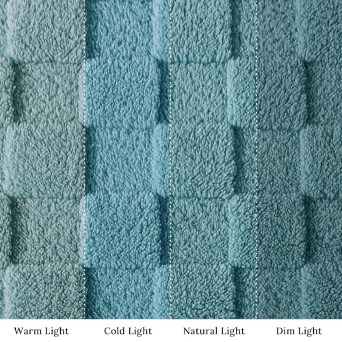 3D Checkered Fleece Queen Blanket for Bed (Celadon / Queen (90"x90"))