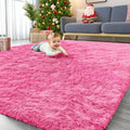 8x10 Machine Washable Large Area Rugs for Living Room (8x10 Ft / Hot Pink)