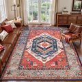 5x8 Washable Non Slip Boho Area Rug for Living Room (Rust/Multi / 5' x 8' (Rectangular))