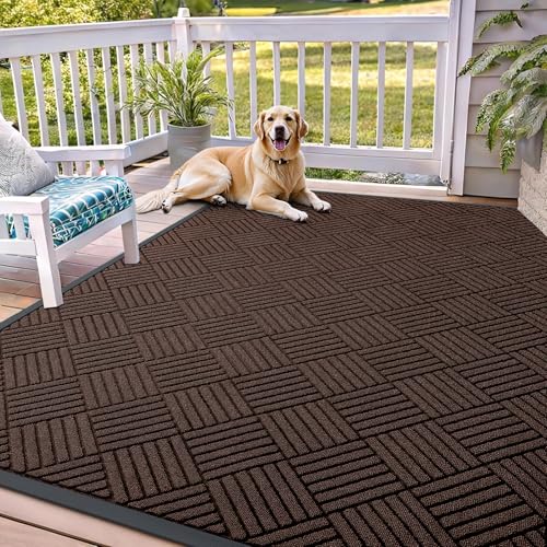 Front Door Mat Outside Entrance 71x47 (71" X 47" / Brown Diamond)