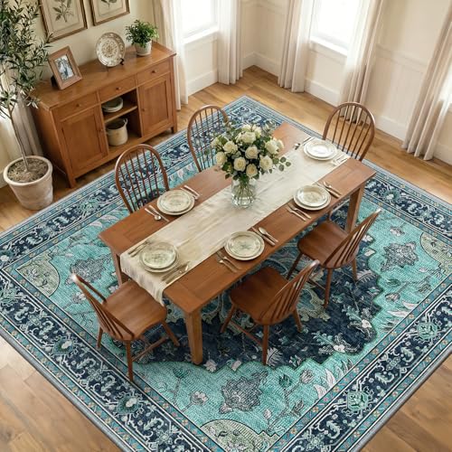 Washable Area Rug (Teal / 10' x 10' (Square))