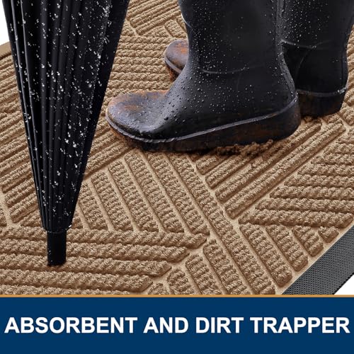 Front Door Mat Outside Entrance (Coffee / 59" X 40")