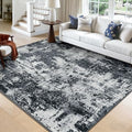 Washable Square 9'x9' Area Rug for Living Room Black White (Black/Navy Blue/Gray / 9' x 9' (Square))