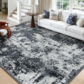 Washable Square 10' x10' Area Rug for Living Room Black White (Black/Navy Blue/Gray / 10' x 10' (Square))