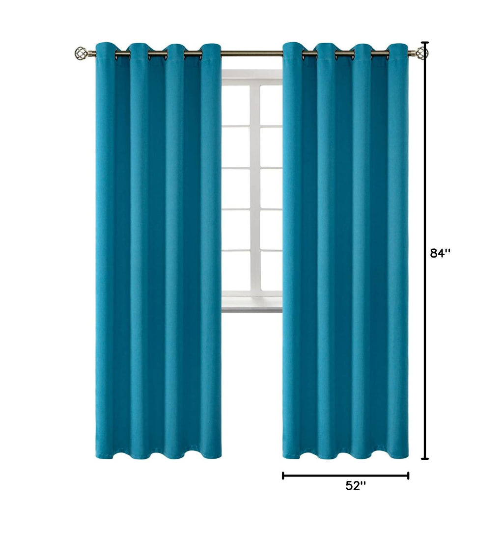 Peacock Blue Blackout Curtains for Living Room 84 Inch (Peacock Blue / 52"W x 84"L (Pack of 2))