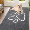 Dog Door Mat for Muddy Paws (54"X32" / Dark Grey and White)