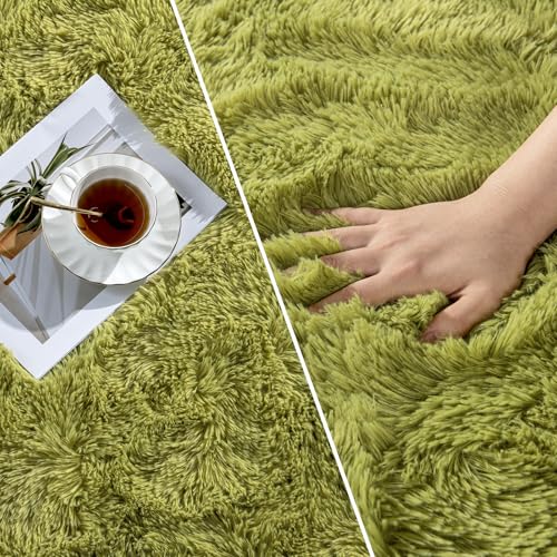 Shag Area Rug (Grass Green / 4' x 6' (Rectangular))
