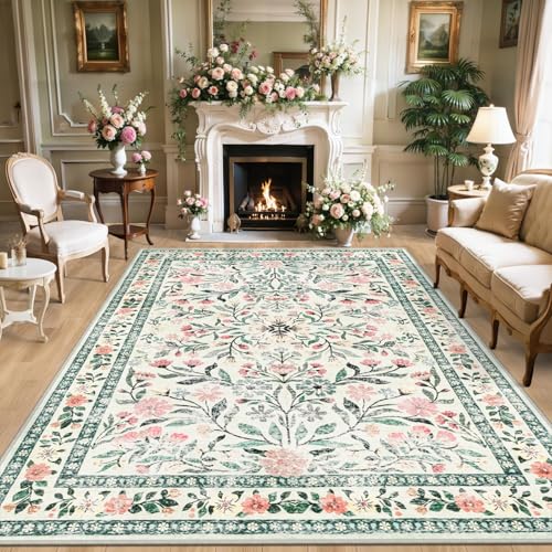 8x10 Area Rug Living Room (Green/Beige / 8' x 10' (Rectangular))