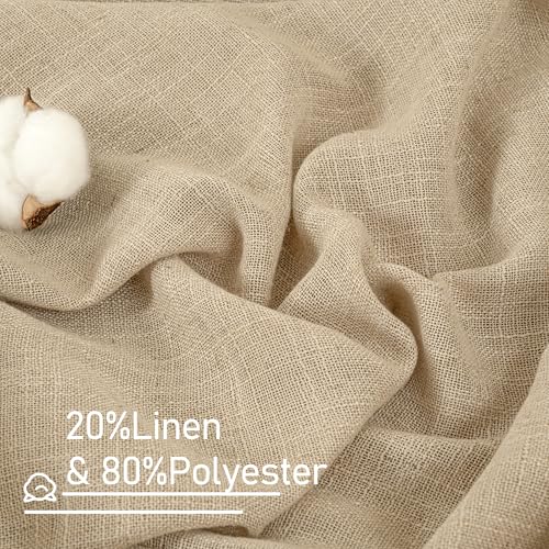 Linen Curtains 63 inches Long for Bedroom 2 Panels (38"W x 63"L (Pack of 2) / Brown)