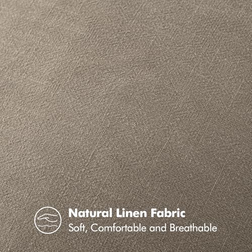 Decorative Linen Euro Sham Pillow Covers 24x24 Inch Tan Taupe (Tan Taupe / 24" x 24" (Pack of 2))