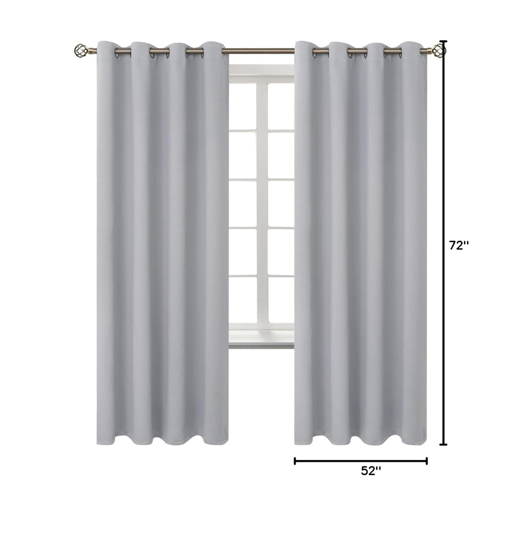 Room Darkening Curtains 72 Inches Long (Light Grey / 52"W x 72"L (Pack of 2))