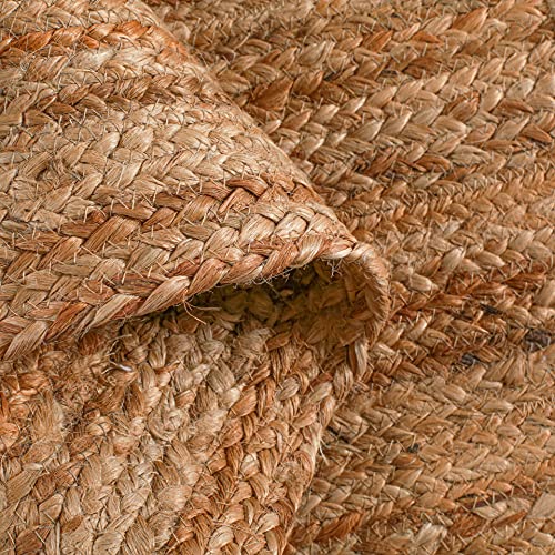 Jute Braided Woven Kitchen Runner 2x6 Feet (2'x6' / Natural)