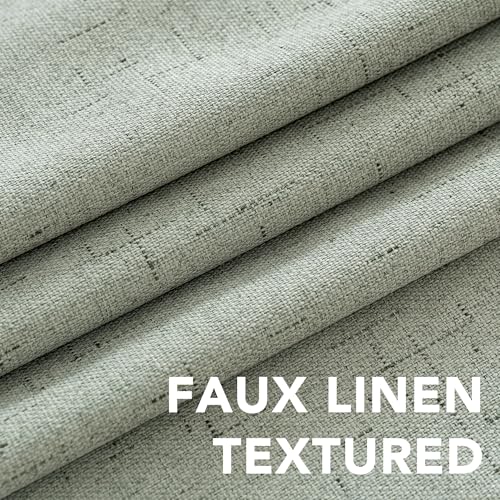 100% Blackout Linen Curtains 54" L 2 Panels Sage (Sage / 52"W x 54"L (Pack of 2))