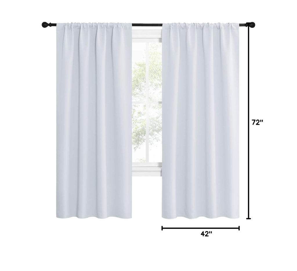 Kitchen Room Darkening Curtains (Greyish White / 42"W x 72"L (Pack of 2))
