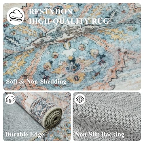 Washable 3x12 Hallway Runner Rug (Blue / 3' x 12' (Rectangular))