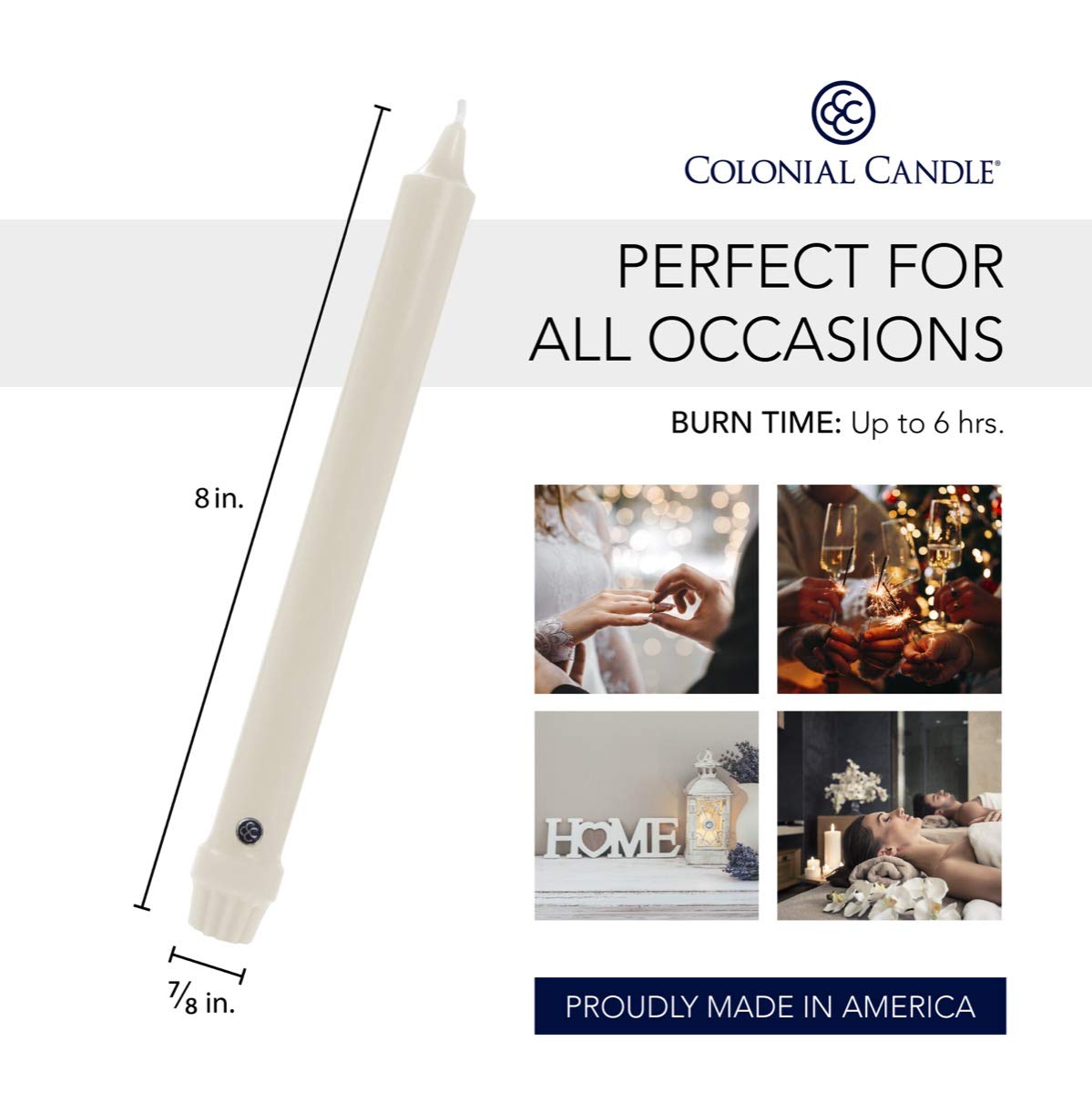 Unscented Taper Candle (Pumpkin / 8 In / Classic)