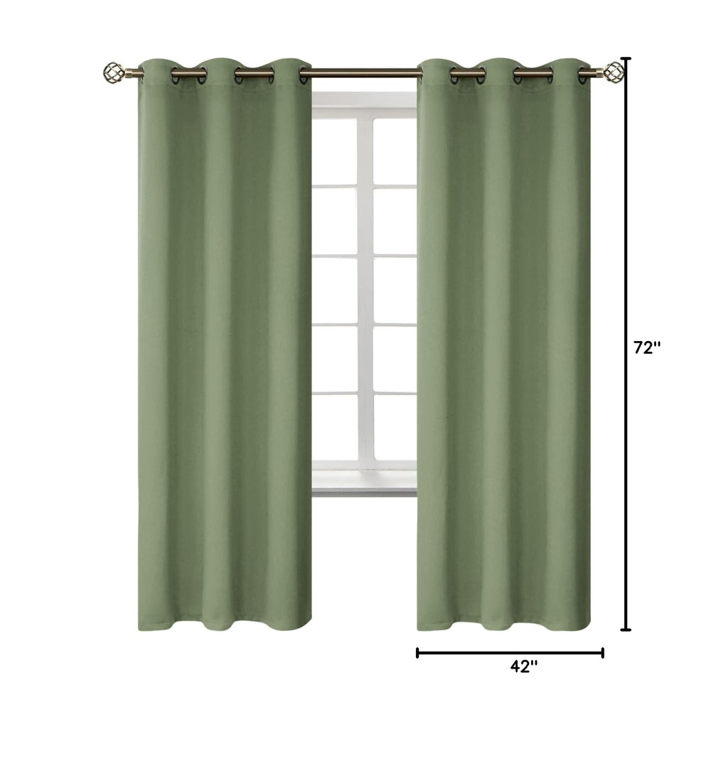 Grass Green Blackout Curtains for Bedroom 72 Inch Long (Grass Green / 42"W x 72"L (Pack of 2))