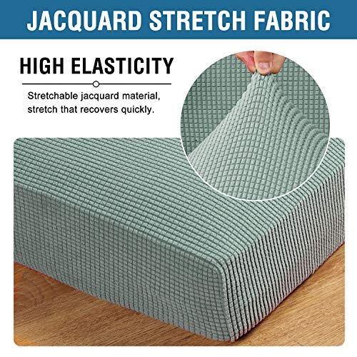 Super Stretch Couch Cushion Covers Sofa Cushion Slipcovers Jacquard Fabric Individual Seat Couch Slipcover Sets for Pets with Elastic Bottom (Sage)