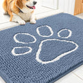 Dog Door Mat for Muddy Paws (30"X20" / Airy Blue and White)
