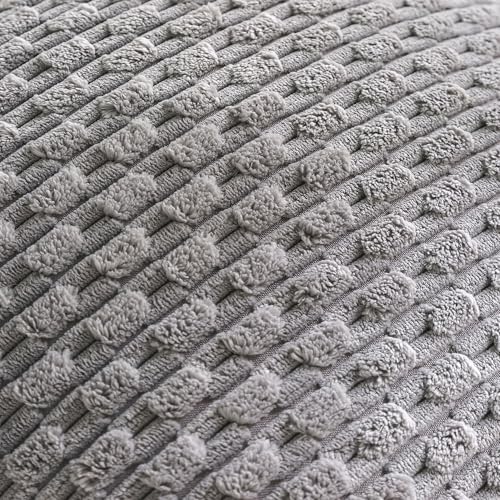 Set of 4 Neutral Decorative Throw Pillow Covers 22x22 Inch Corduroy Pillow Covers for Bed Couch Sofa Living Room Soft Square Cushion Cases (Neutral / 22" x 22" (Pack of 4))