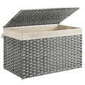 Woven Storage Basket with Lid (160 L / Gray)