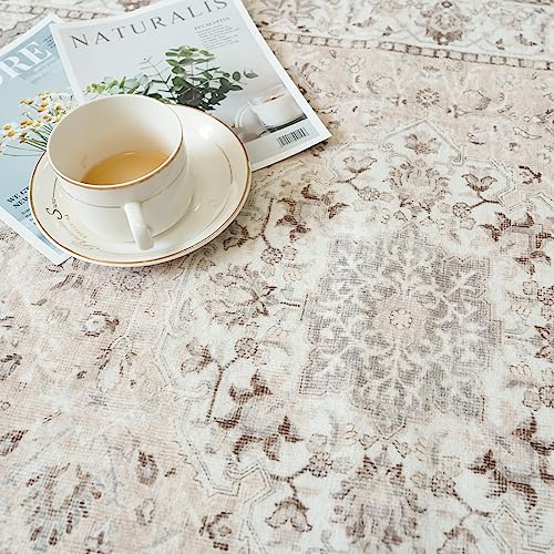 2x6 Hallway Washable Runner Rug (2' x 6' (Rectangular) / Beige)