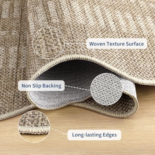 5x7 Scalloped Area Rug (Tan / 5' x 7' (Rectangular))