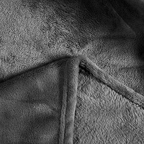 Large Flannel Fleece Throw Blanket (50"x70" / Grey)