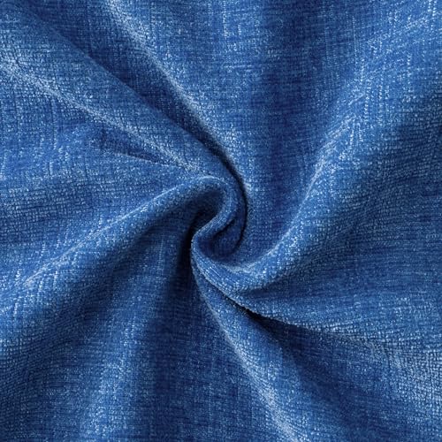 Soft Chenille Lumbar Throw Pillow Covers Royal Blue 12x20 Pack of 2 (20" x 12" (Pack of 2) / Royal Blue)