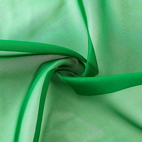 Sheer Voile Window Treatment Rod Pocket Curtain Panels for Kitchen Bedroom Living Room Drapes Sunlight Filtering Privacy Semi Home Decor Assorted Colors Sizes (Green / 52"W x 63"L (Pack of 2))