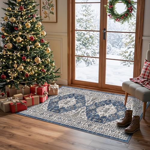2x4 Non Slip Entryway Area Rugs (2x4 / Blue)