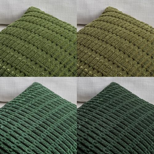 4 Packs Decorative Throw Pillow Covers for Living Room Couch Bed (20" x 12" (Pack of 4) / Green Series)