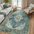 Washable Area Rug (Blue/Vintage Dark Blue / 5' x 8' (Rectangular))