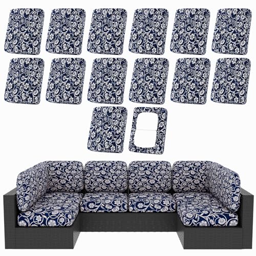 14Pcs Patio Cushion Covers (Baroque / 14PCS)