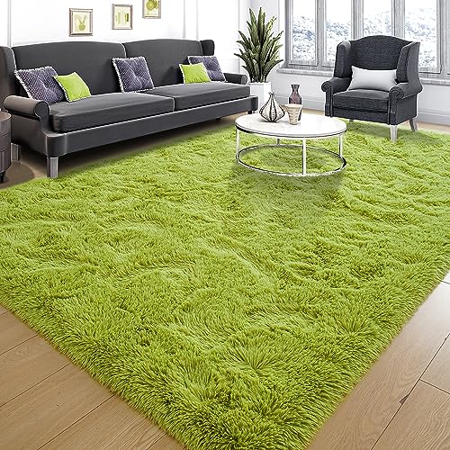 5x8 Fluffy Grass Green Rugs for Living Room Bedroom (Grass Green / 5' X 8' (Rectangular))