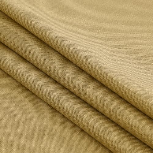 Gold Linen Curtains 63 Inches Long 2 Panel Sets for Living Room Bedroom Rod Pocket Back Tab Light Filtering Drape for Kitchen Window Short Protect Privacy Curtain Modern Farmhouse Decor 52x63 (52"W x 63"L (Pack of 2) / Gold)