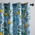 54 Inches Long Short Blue Blackout Curtains for Cafe Kitchen (Light Blue / 52"W x 54"L (Pack of 2))