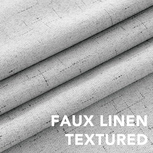 100% Blackout Linen Curtains 90" L 2 Panels Glacier Gray (Glacier Gray / 52"W x 90"L (Pack of 2))