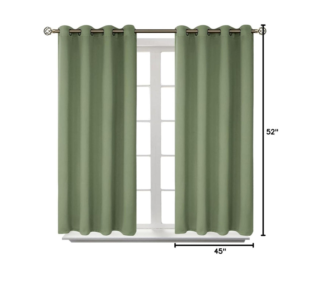 Grass Green Blackout Curtains for Bedroom 45 Inch Long (Grass Green / 52"W x 45"L (Pack of 2))